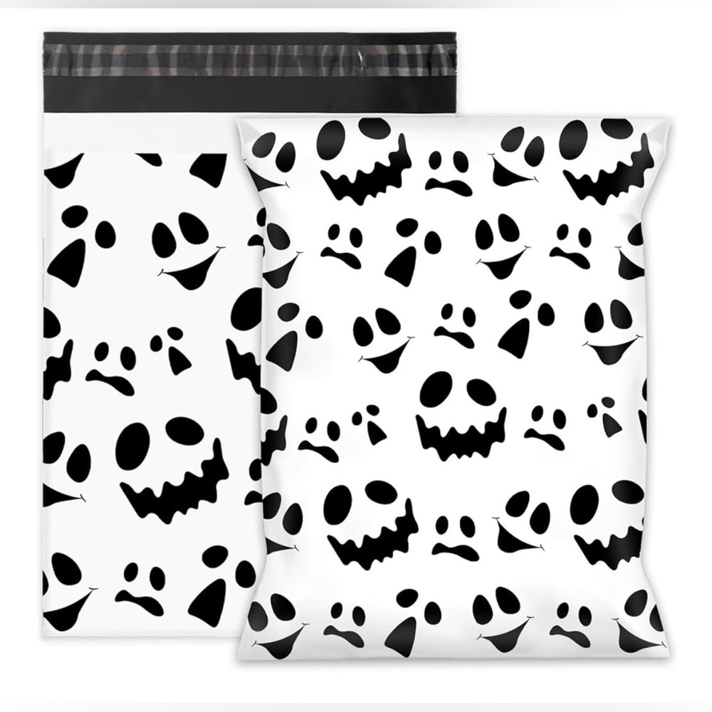 10pcs white black Ghost Face polymailers 10x13